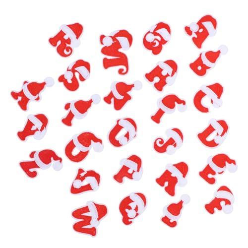 HOMSFOU 26 Stück Teiliges Buchstaben Applikationen aus Polyester Bestickte Weihnachts Patches in Rot Weiß Festliche DIY Näh Applikationen für Kleidung Basteln Scrapbooking Langlebig und von HOMSFOU