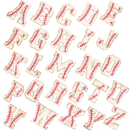 HOMSFOU 26Stücke Selbstklebende Stickbuchstaben Dekorative Mantelflicken für Kleidung Hüte und Taschen Kompakte Chenille Patches Einfach Anzubringen für DIY Projekte von HOMSFOU