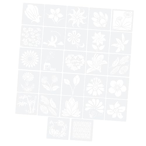 HOMSFOU 27 Blatt Malschablone Blume Vorlage Zeichnung Handwerk Wand Wände groß Kunst Schablonen für Felsmalerei Bastelfarbe Schablone zeichnen Schablone von HOMSFOU