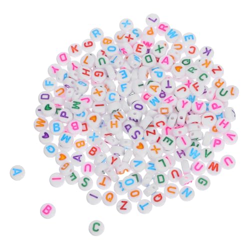 HOMSFOU 270 Stück Teiliges Acryl Rundbuchstaben Perlen für Armbänder mit Bunten Alphabet Goldfarbenen Herzflachperlen DIY Schmuckherstellung für Kreative Namensarmbänder Halsketten und HOMSFOU 270 Stück Teiliges Acryl Rundbuchstaben Perlen für Armbänder mit Bunten Alphabet Goldfarbenen Herzflachperlen DIY Schmuckherstellung für Kreative Namensarmbänder Halsketten und von HOMSFOU