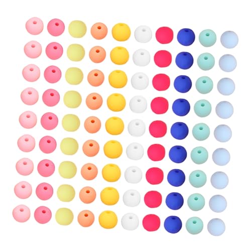 HOMSFOU 270 Stück Teiliges Bunte Mattierte Acrylperlen Rund Leicht Langlebig mit Vorgebohrten Löchern für DIY Schmuckherstellung Freundschaftsarmbänder Bastelarbeiten von HOMSFOU