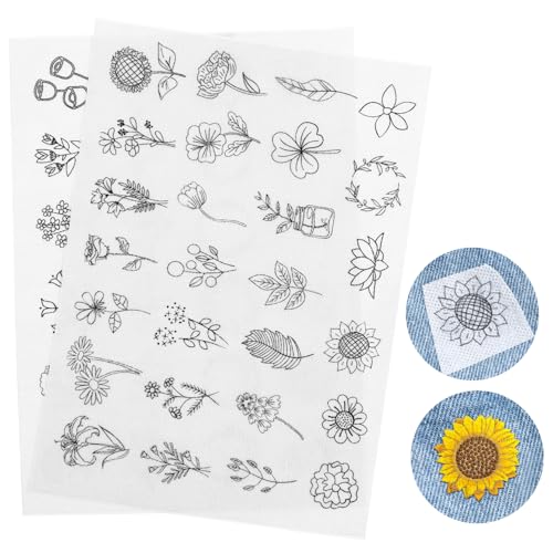 HOMSFOU 2Blätter Wasserlösliche Stickmuster Selbstklebende Stickvorlagen Für DIY Projekte Stickmotive Für Kleidung Und Accessoires Stickzubehör HOMSFOU 2Blätter Wasserlösliche Stickmuster Selbstklebende Stickvorlagen Für DIY Projekte Stickmotive Für Kleidung Und Accessoires Stickzubehör von HOMSFOU