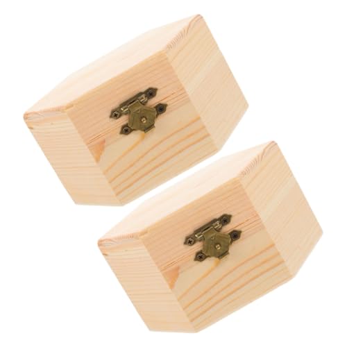 HOMSFOU 2Er-Packung Hölzerne Schmuckschatulle Holzschmuck Organizer Holzkisten Kleine unvollendete Kisten Schmuckhalter Kiefernholz Beige HOMSFOU 2Er-Packung Hölzerne Schmuckschatulle Holzschmuck Organizer Holzkisten Kleine unvollendete Kisten Schmuckhalter Kiefernholz Beige von HOMSFOU