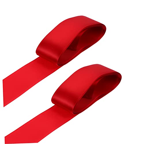 HOMSFOU 2Rollen Dekoratives Geschenkband Satin Königsrot für DIY Geschenkverpackungen und Festlichkeiten Vielseitig Einsetzbar für Hochzeiten von HOMSFOU