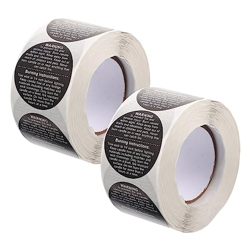 HOMSFOU 2Rollen Kerzenwarnetiketten Selbstklebende Warnaufkleber für Kerzengläser Einfach Abziehbar für Auffälliges Design HOMSFOU 2Rollen Kerzenwarnetiketten Selbstklebende Warnaufkleber für Kerzengläser Einfach Abziehbar für Auffälliges Design von HOMSFOU