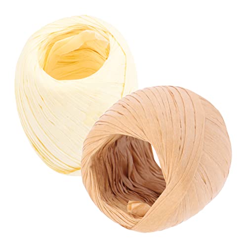HOMSFOU 2Rollen Raffia Papierband Und Lange Bastel Raffiabänder Für DIY Lampenschirme Und Partydekorationen Vielseitiges Zubehör von HOMSFOU