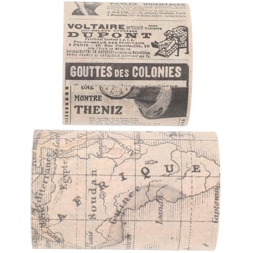 HOMSFOU 2Rollen Retro DIY Klebeband Vintage Papierband für Scrapbook Dekoration und Notizbuchgestaltung für Journaling und Projekte von HOMSFOU
