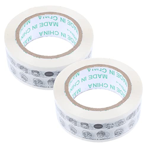 HOMSFOU 2Rollen Verpackungsband mit Niedlichen Figuren Stark Haftendes Klebeband für Kartonagen und Versand Vielseitig Einsetzbar für Langlebig und Individuell von HOMSFOU