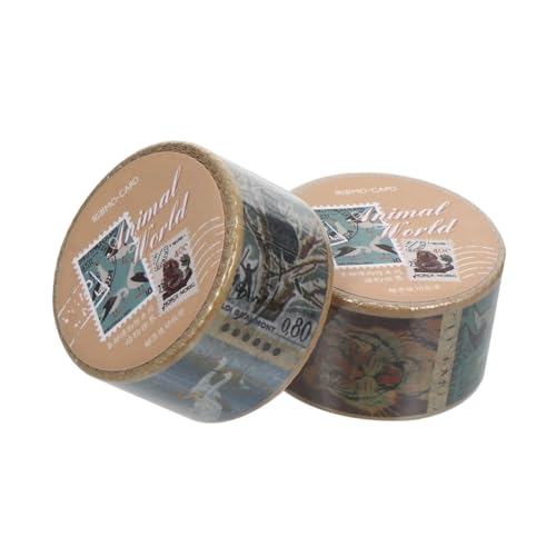 HOMSFOU 2Rollen Vintage Briefmarken Washi Tape Retro Stempel Klebeband für Scrapbooking Journaling DIY Handwerk und Dekoration Zufällige Muster HOMSFOU 2Rollen Vintage Briefmarken Washi Tape Retro Stempel Klebeband für Scrapbooking Journaling DIY Handwerk und Dekoration Zufällige Muster von HOMSFOU