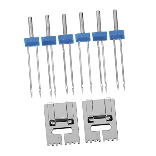 HOMSFOU 2Sätze Nähmaschinen Nadeln Teiliges Twin Needle Kit mit Pintuck Fuß Professionelle Doppel Nadeln für Verschiedene Nähmaschinen für Projekte und Präzises von HOMSFOU