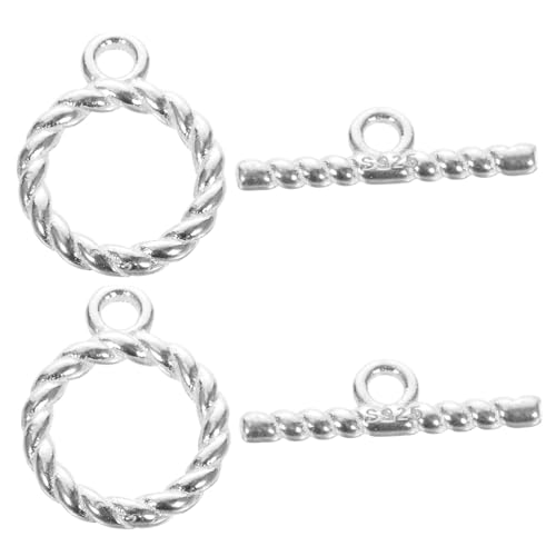 HOMSFOU 2Sätze Silber Knebelverschlüsse Für Halsketten Und Armbänder Schmuckverbindungsverschluss Für DIY Schmuckherstellung Und Projekte von HOMSFOU