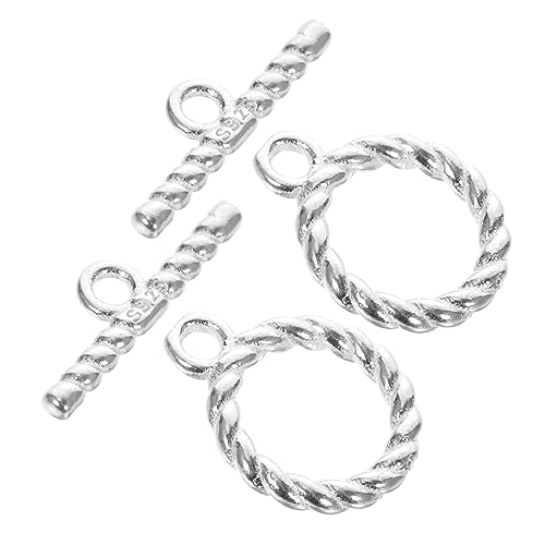 HOMSFOU 2Sätze Vintage Stil Silber Knebelverschlüsse für Armbänder Schmuckverschlüsse zum DIY Leicht Anzubringen Langlebig für Schmuckprojekte von HOMSFOU