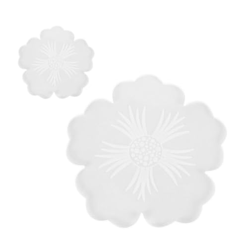 HOMSFOU 2Stücke DIY Epoxidharz Gussform Blumenform Untersetzerform Silikonformen für Tischdekoration Großem Tablett und Untersetzer für Bastelprojekte von HOMSFOU