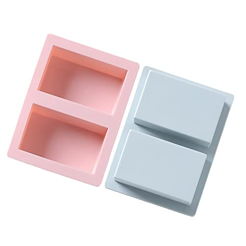 HOMSFOU 2Stücke DIY Seifenform Hohlräume Lebensmittelecht Quadratisch Seifenherstellung Kuchen und Blau von HOMSFOU