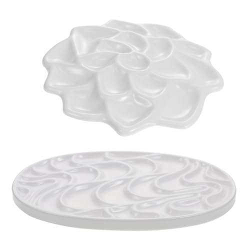 HOMSFOU 2Stücke Farbmischtablett für Malerei Wellenpalette Lotusform für Aquarellfarben Pigmentmischung Leicht und Tragbar Künstler und Bastler HOMSFOU 2Stücke Farbmischtablett für Malerei Wellenpalette Lotusform für Aquarellfarben Pigmentmischung Leicht und Tragbar Künstler und Bastler von HOMSFOU