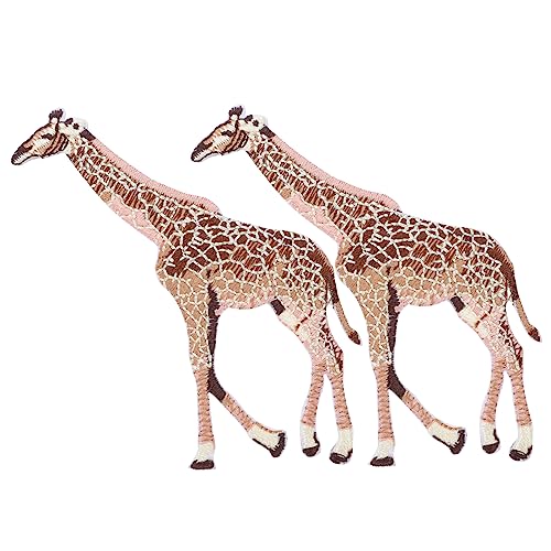 HOMSFOU 2Stücke Giraffe Aufnäher Cartoon Stickerei Patches Für Kleidung Einfaches Aufbügeln Für DIY Mode Jeans Shirts Und Jacken Langlebige Stoff Patches von HOMSFOU