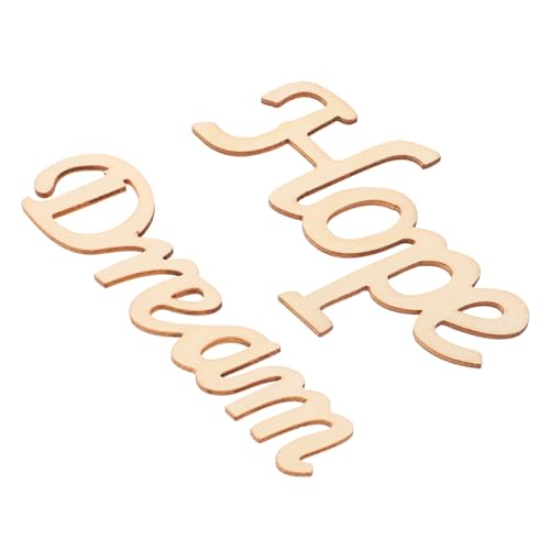 HOMSFOU 2Stücke Holzbuchstaben Teilig Hängende Wanddeko Für Zuhause Natürliche Holzoptik Für Persönliche Dekoration Und Mit Dream Und Hope Motiven von HOMSFOU