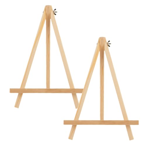 HOMSFOU 2Stücke Mini Staffeleien Holz Tischstaffelei für Malunterricht Hochzeiten und Kunstpartys Zubehör für Kleine Kunstwerke von HOMSFOU