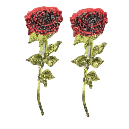 HOMSFOU 2Stücke Pailletten Rosen Patches Für Kleidung DIY Applikationen Zum Aufnähen Dekoration Für Taschen Und Bekleidung von HOMSFOU