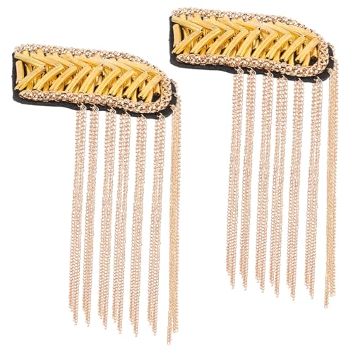 HOMSFOU 2Stücke Schulterabzeichen für Goldene Quasten Epaulette Dekorative Schulterklappen für Anzüge für Partys Zeremonien und Maskeraden Langlebige Materialien von HOMSFOU