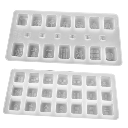 HOMSFOU 2Stücke Silikon DIY Formen für Mahjong und Epoxidharz Gießmuster für Individuelles Handwerk Einfach zu Entformen und Langlebig für Personalisierte von HOMSFOU