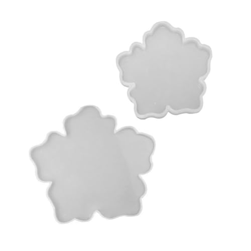 HOMSFOU 2Stücke Silikonform für Tassenuntersetzer Blumenform für DIY Bastelarbeiten und Leicht zu Reinigen für Epoxidharz Projekte von HOMSFOU