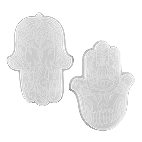 HOMSFOU 2Stücke Teiliges Silikonform Hand für DIY Epoxidharz Kunsthandwerk Hochwertige Gießformen mit Flexibilität und Glatten Innenräumen für Projekte und von HOMSFOU