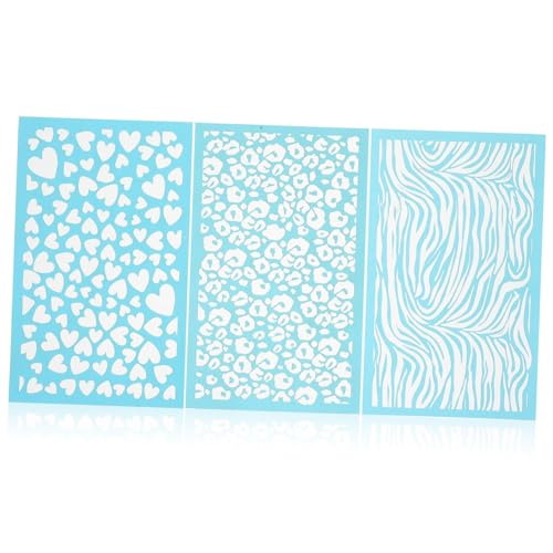 HOMSFOU 3 Blätter Silk Screen Stencil für Diy Teiliges Polymer Clay Druckvorlagen Wiederverwendbare Schablonen für Bastelprojekte für Schmuckherstellung und Holzdekoration von HOMSFOU