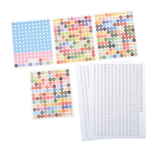 HOMSFOU 3 Blatt Box digitale Aufkleber Etiketten Perlenspeicher Diamantaufklebernummern Zahlen-Vinylaufkleber Aufbewahrungsboxen groß Kennzeichnungsaufkleber rundes Aufkleberetikett Papier von HOMSFOU
