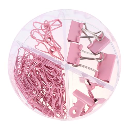 HOMSFOU 3 Box Büroklammern und Binder Clips Set Bunten Farben Boxen mit Praktischen Bürobedarf Organizern für Schule Büro und Kreative Projekte Große Clips Datei Klammern und Büroklammern von HOMSFOU