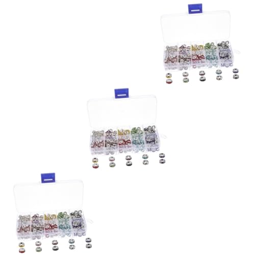 HOMSFOU 3 Boxen Bohrring Armband Nummer Perle Spacer UV Kristalle Für Die Herstellung Von Erwachsenen Handwerk DIY Supplies Eisen von HOMSFOU