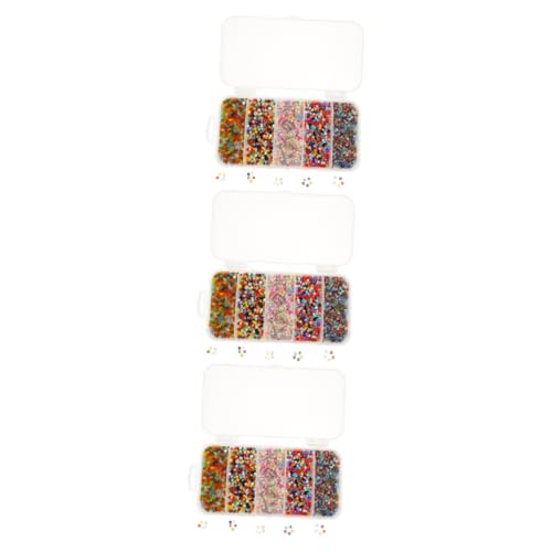 HOMSFOU 3 Boxen Bunte Glasperlen Diy Abstandshalter für Schmuckherstellung Fächer Box mit Gemischten Farben für Armbänder und Bastelprojekte Hautfreundlich und Glatt von HOMSFOU
