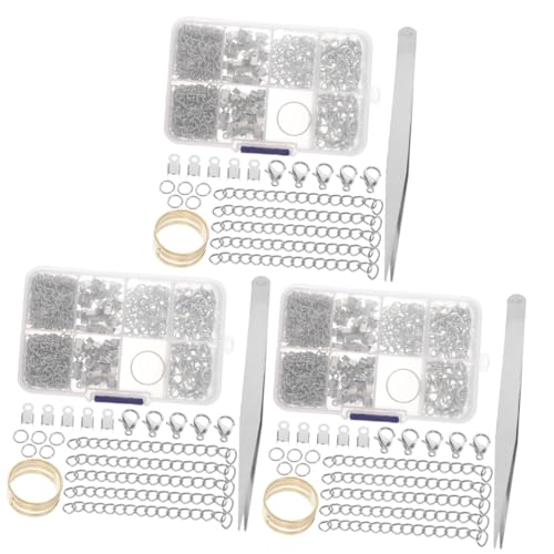 HOMSFOU 3 Boxen Karabinerschnalle Verlängerungskette Schmuck Schlüsselverschluss Silber Herstellung Für DIY Material Biegeringe Armbandklemmen Halskette Verbindungsschnalle Armband von HOMSFOU