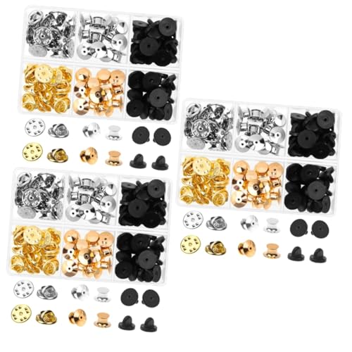 HOMSFOU 3 Boxen Metallnadelhalter Verschlüsse Schließe Wächter Zurück Stiftunterlage für Bastelarbeiten Exquisites Stiftverschluss Mehrzweckstiftrücken Metallnadelrücken Legierung von HOMSFOU