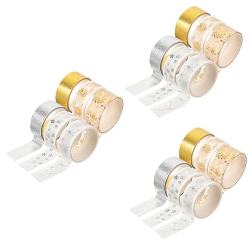 HOMSFOU 3 Boxen Washi Tape Set Floral Dekoratives Klebeband für Scrapbooking DIY Handwerk Journals Planer Geschenkverpackung Goldfolie und Leicht und Einfach zu Verwenden von HOMSFOU