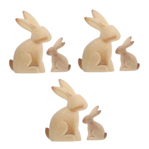 HOMSFOU 3 Paare Diy Holz Tierfigur Unfertige Kaninchen Deko zum Bemalen Kreative Holzornamente für Zuhause und Büro für Diy Bastelprojekte und HOMSFOU 3 Paare Diy Holz Tierfigur Unfertige Kaninchen Deko zum Bemalen Kreative Holzornamente für Zuhause und Büro für Diy Bastelprojekte und von HOMSFOU