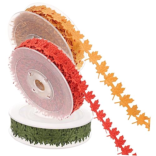 HOMSFOU 3 Rollen Ahornblatt Dekoband Yards Orange Grün und Gold Vielseitiges Geschenkband für Hochzeiten Partys und Diy Dekorationen HOMSFOU 3 Rollen Ahornblatt Dekoband Yards Orange Grün und Gold Vielseitiges Geschenkband für Hochzeiten Partys und Diy Dekorationen von HOMSFOU