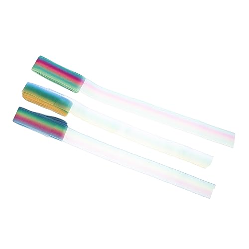 HOMSFOU 3 Rollen Chiffonbänder Regenbogenfarben für DIY Geschenkpakt Bastelprojekte Haarschmuck und Dekorationen Langlebig und Leicht für Anwendungen von HOMSFOU