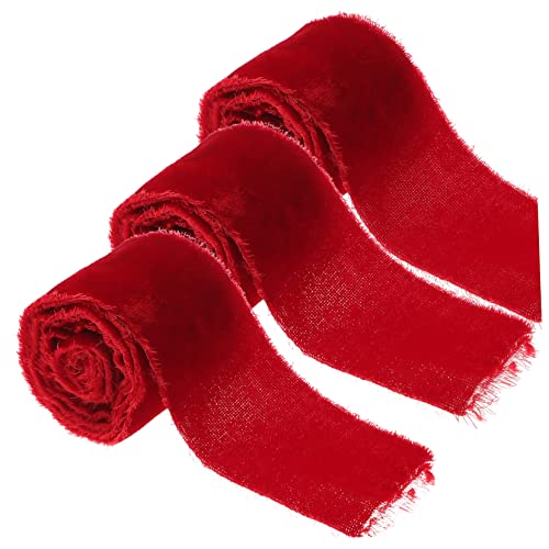 HOMSFOU 3 Rollen Dekoratives Partyband Samt À Multifunktionales Geschenkband für Hochzeiten Festivals und Diy Bastelprojekte für Geschenkverpackungen Hochzeitsdekorationen und Kreative von HOMSFOU