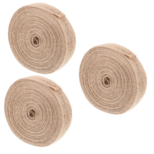 HOMSFOU 3 Rollen Diy Handgemachtes Hanfseil Sackleinen Hochzeit Handgefertigtes Geschenkband Verpackungsband Geschenkversorgungen Dekoratives Band Schneidbares Geschenkband Goldrand Jute von HOMSFOU