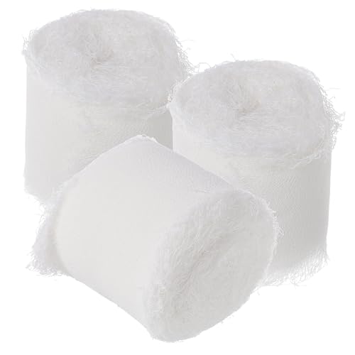 HOMSFOU 3 Rollen Fransiges Chiffonband Elfenbeinweiß Leichtes Stoffband zum Schleifenbinden Geschenkverpackung Blumensträuße und Hochzeitseinladungen Dekorieren HOMSFOU 3 Rollen Fransiges Chiffonband Elfenbeinweiß Leichtes Stoffband zum Schleifenbinden Geschenkverpackung Blumensträuße und Hochzeitseinladungen Dekorieren von HOMSFOU
