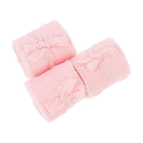 HOMSFOU 3 Rollen Fringe Ribbons Deko Bänder Chiffon für Hochzeit Party und Diy Yards pro Rolle für Bastelprojekte und Geschenkverpackungen von HOMSFOU