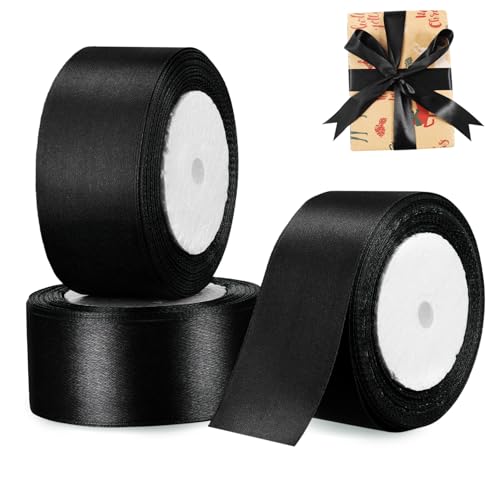 HOMSFOU 3 Rollen Geschenkverpackungsband Farbige Bänder Massenverpackung Blumenstrauß Satinband Basteln Dekoratives Breites Party Stoffband Geschenkband Schwarzes Polyester HOMSFOU 3 Rollen Geschenkverpackungsband Farbige Bänder Massenverpackung Blumenstrauß Satinband Basteln Dekoratives Breites Party Stoffband Geschenkband Schwarzes Polyester von HOMSFOU