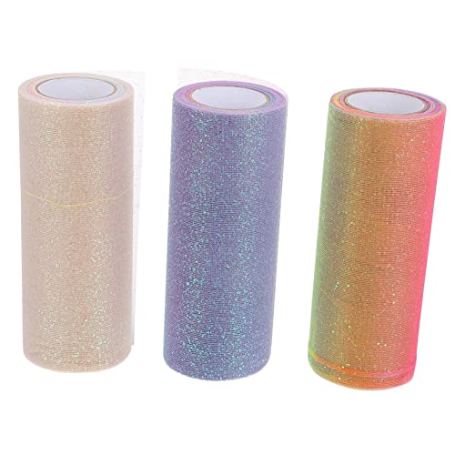 HOMSFOU 3 Rollen Glitzer Tüllrollen Diy Glitzer für Kindergeburtstag Schulanfang Bastelprojekte Atmungsaktive Hautfreundliche Langlebige Netzstoffrollen für Dekoration HOMSFOU 3 Rollen Glitzer Tüllrollen Diy Glitzer für Kindergeburtstag Schulanfang Bastelprojekte Atmungsaktive Hautfreundliche Langlebige Netzstoffrollen für Dekoration von HOMSFOU