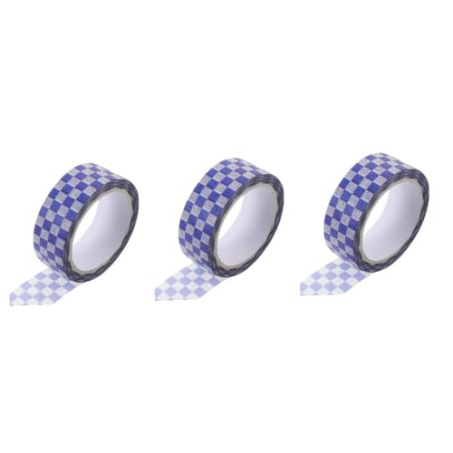 HOMSFOU 3 Rollen Kariertes Washi Tape Diy Scrapbooking Tape für Journale Briefe und Dekoratives Klebeband mit Weißer Gitterstruktur für Bastelprojekte und Persönliche Gestaltung von HOMSFOU