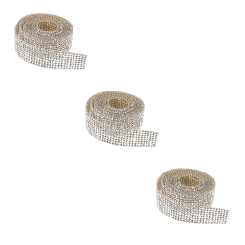 HOMSFOU 3 Rollen Kleidungs Strass Selbstklebendes Strassband Bastel Strassband Nähen Von Kleidung Kristalle Massen Strassstreifen Party Strassbesatz Dekoration Heißschmelzkleber von HOMSFOU
