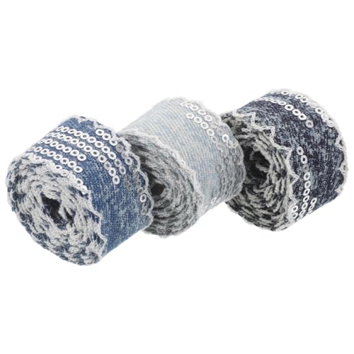 HOMSFOU 3 Rollen Pailletten Denim Band Breit Band mit Glänzenden Pailletten für Bekleidung Dekoration Kostüm DIY Zubehör in Hellblau Mittelblau Dunkelblau HOMSFOU 3 Rollen Pailletten Denim Band Breit Band mit Glänzenden Pailletten für Bekleidung Dekoration Kostüm DIY Zubehör in Hellblau Mittelblau Dunkelblau von HOMSFOU