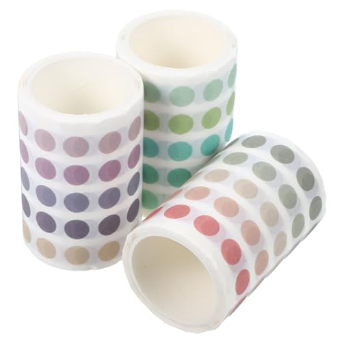 HOMSFOU 3 Rollen Polka Dot -Aufkleberband Washi-Punkte kleine Punktaufkleber Farbdot -Aufkleber Maskierungsaufkleber neutrale Sticker Zeitschriftenaufkleber Pastell-Punktaufkleber Papier HOMSFOU 3 Rollen Polka Dot -Aufkleberband Washi-Punkte kleine Punktaufkleber Farbdot -Aufkleber Maskierungsaufkleber neutrale Sticker Zeitschriftenaufkleber Pastell-Punktaufkleber Papier von HOMSFOU