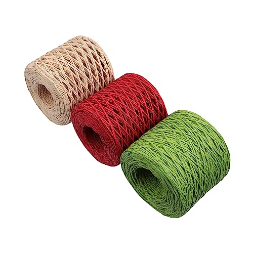HOMSFOU 3 Rollen Raffia-Papierseilrolle Schüttgut seidenband ribbon gebutagsdeko geschenkverpackung seidenbänder Seil aus Raffiabast Papierschnüre selber machen Verpackungsband Papierfaden HOMSFOU 3 Rollen Raffia-Papierseilrolle Schüttgut seidenband ribbon gebutagsdeko geschenkverpackung seidenbänder Seil aus Raffiabast Papierschnüre selber machen Verpackungsband Papierfaden von HOMSFOU