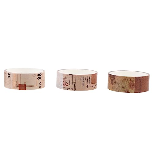 HOMSFOU 3 Rollen Retro Washi Tape Farben Journal Papierbänder Antikes Scrapbook Tape Farbiges Scrapbook DIY Tape Klebeband Tagebuch Planer Tapes Schreibwaren DIY Tapes von HOMSFOU